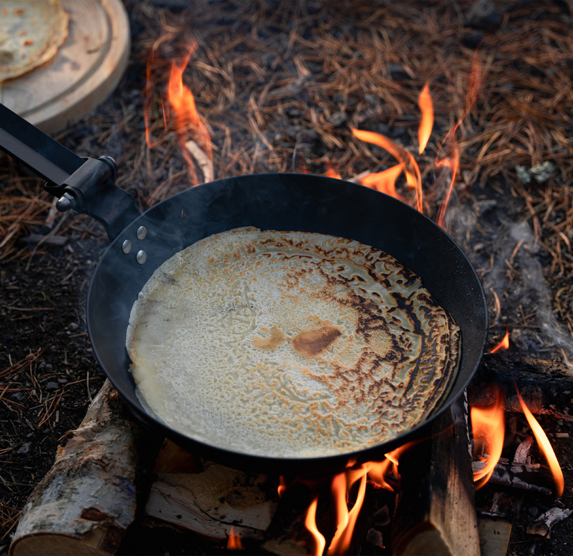 Jægerstegepande sammenfoldelig Carbon stål 42 cm